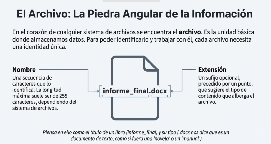 Conceptos fundamentales de los archivos y directorios