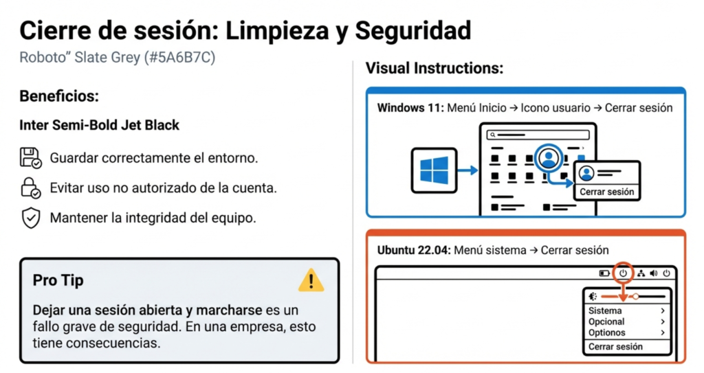 Gestión de sesiones y energía en Windows y Ubuntu